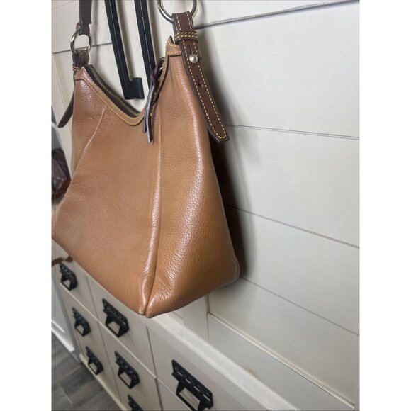 Dooney & Bourke Samba Hobo Bag Saddle Carmel Brown Pebble Leather Bag Purse Lock - Picture 4 of 16